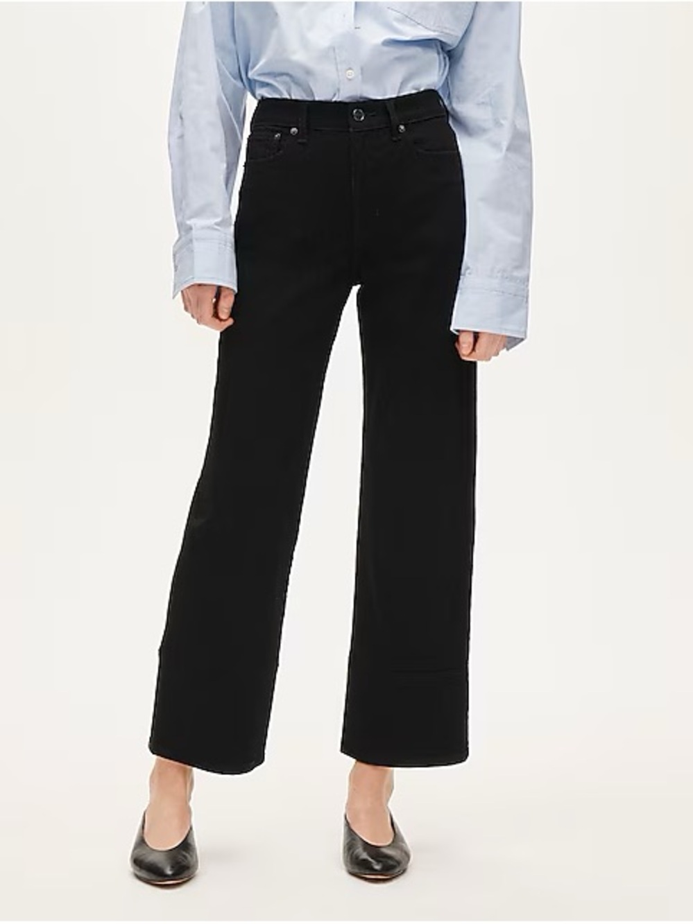 J. Crew Slim Wide Leg Black Jeans